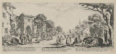 Døende ved vejkanten, blad 16 i serien "Krigens rædsler" af Jacques Callot