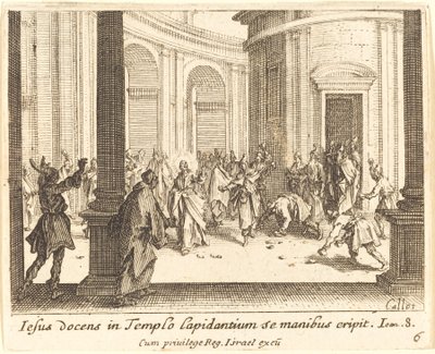 Jesu stening af Jacques Callot