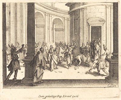 Jesu stening af Jacques Callot