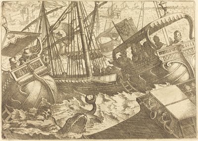 Storm ud for Barcelonas kyst af Jacques Callot