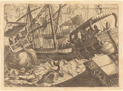 Storm ud for Barcelonas kyst af Jacques Callot