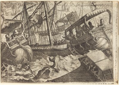 Storm ud for Barcelonas kyst [recto] af Jacques Callot