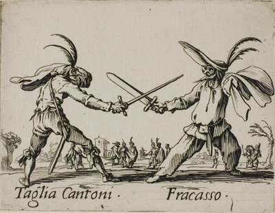 Taglia Cantoni - Fracasso, tallerken 24 fra Balli di Sfessania af Jacques Callot