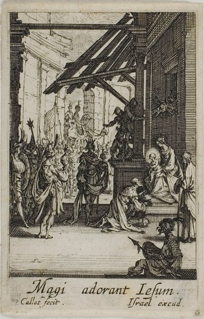 De hellige tre kongers tilbedelse, fra Jomfru Marias liv af Jacques Callot