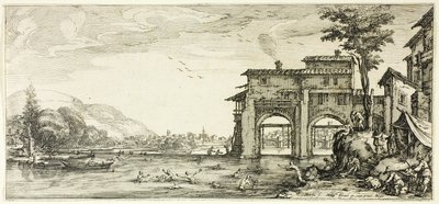 The Bathers, fra forskellige scener designet i Firenze af Jacques Callot