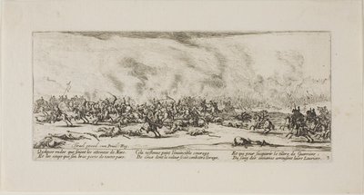 Slaget, planche tre fra Krigens elendighed af Jacques Callot