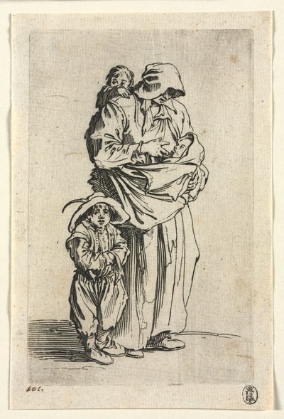 Tiggerne: En mor og hendes tre børn af Jacques Callot