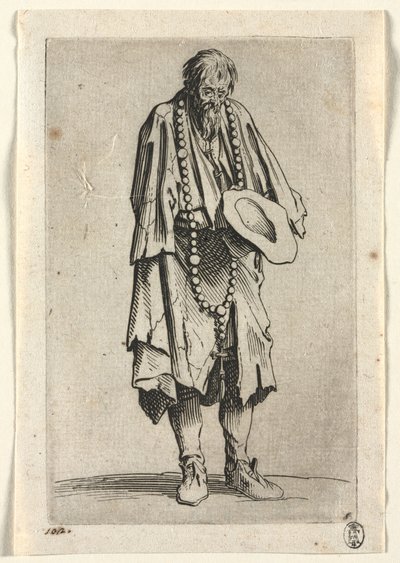 Tiggerne: Tigger med rosenkrans, ca. 1623. af Jacques Callot