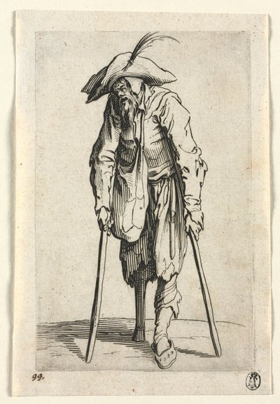 Tiggerne: Tigger med træben, ca. 1623. af Jacques Callot