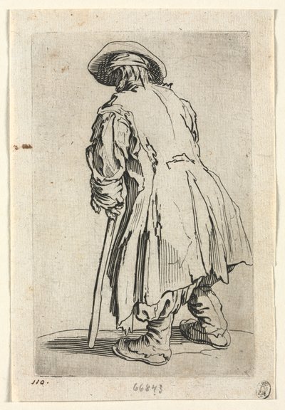 The Beggars: Old Beggar on One Single Crutch af Jacques Callot