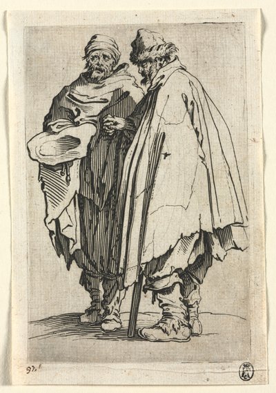 Tiggerne: Den blinde mand og hans ledsager, ca. 1623. af Jacques Callot