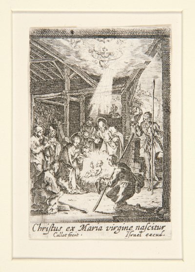 Kristi fødsel, nr. 7 fra Jomfruens liv af Jacques Callot