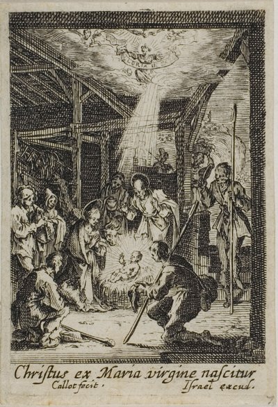 Jesu fødsel, fra Jomfruens liv af Jacques Callot