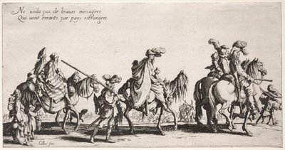 The Bohemians: The Bohemians Marching: The Vanguard, ca. 1621-1625. af Jacques Callot
