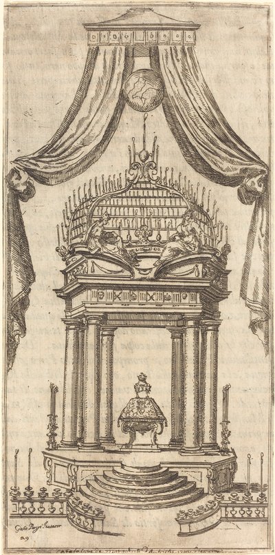 Katafalken, 1612. af Jacques Callot