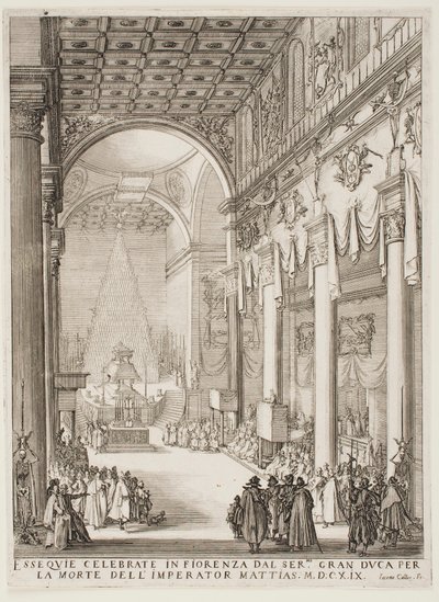 Katafalken for kejser Matthias af Jacques Callot