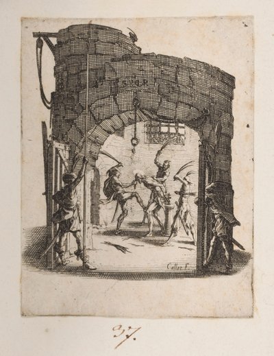 Kroningen af fyrretræer, no. 8 af 11 fra La Petite Passion af Jacques Callot