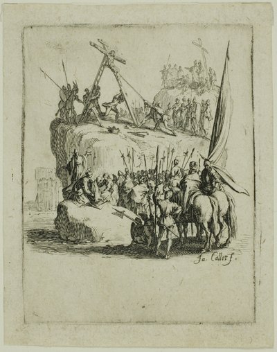 Korsfæstelsen, fra Den lille passion af Jacques Callot