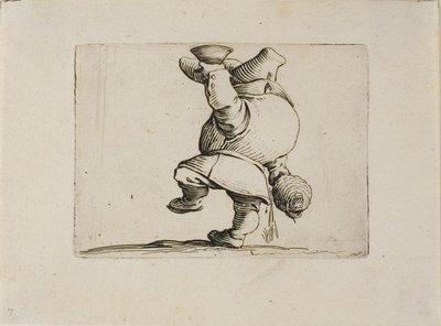 Drikkeren set bagfra, fra Varie Figure Gobbi af Jacques Callot