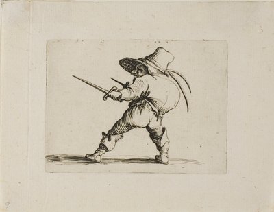 Duelisten med et sværd og en dolk, fra Varie Figure Gobbi af Jacques Callot