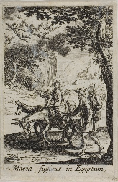 Flugten til Egypten, fra Jomfruens liv af Jacques Callot