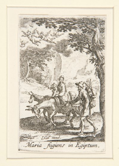 Flugten til Egypten, nej. 9 fra Jomfruens liv af Jacques Callot