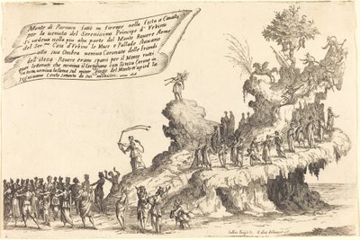 Floden af Mount Parnassus, 1616. af Jacques Callot