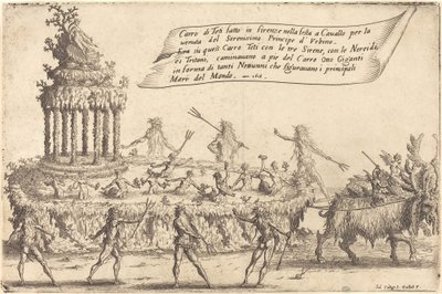 Thetis flyder, 1616. af Jacques Callot