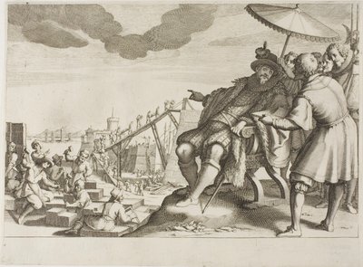 Storhertugen befæster havnen i Livorno, fra Life of Ferdinando I de