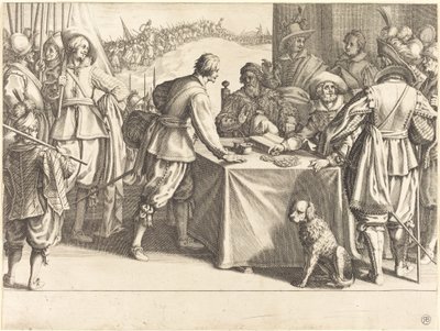 Ansættelsen af tropperne, ca. 1614. af Jacques Callot