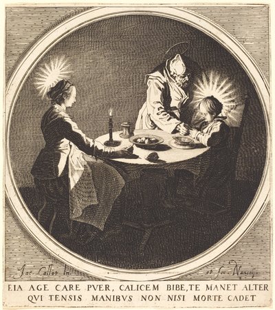 Den hellige familie ved bordet af Jacques Callot