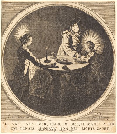 Den hellige familie ved bordet af Jacques Callot