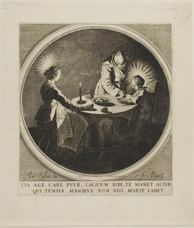 Den hellige familie til bords af Jacques Callot
