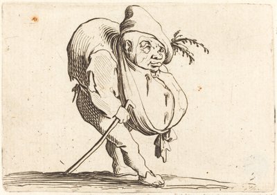 Pukkelryggen med en stok af Jacques Callot