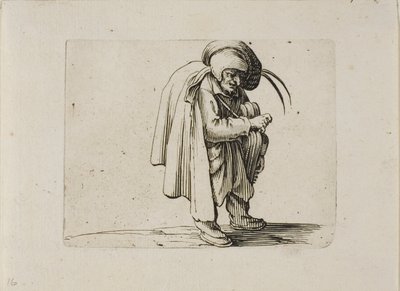 Hurdy-Gurdy Player, fra Varie Figure Gobbi af Jacques Callot