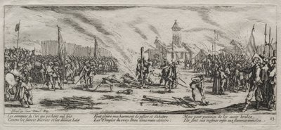 The Large Miseries of War: Burning at the Stake, 1633. af Jacques Callot