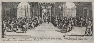 The Large Miseries of War: Distribution of Recompense, 1633. af Jacques Callot