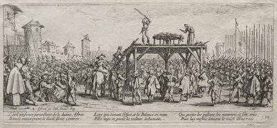 The Large Miseries of War: Execution on the Wheel, 1633. af Jacques Callot