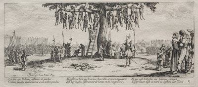 The Large Miseries of War: The Hanging, 1633. af Jacques Callot