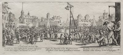The Large Miseries of War: The Strappado, 1633. af Jacques Callot