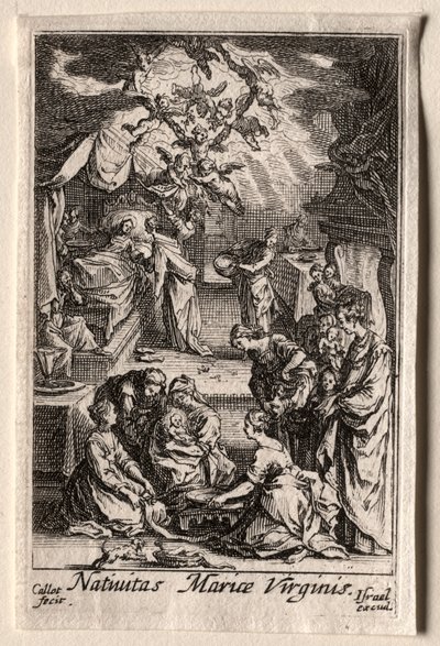 Jomfruens liv: Jomfruens fødsel. af Jacques Callot