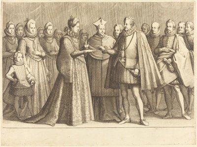 Ægteskabet mellem Ferdinando og Christine af Lorraine af Jacques Callot