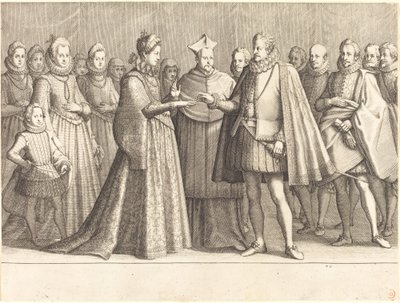 Ægteskabet mellem Ferdinando og Christine af Lorraine af Jacques Callot
