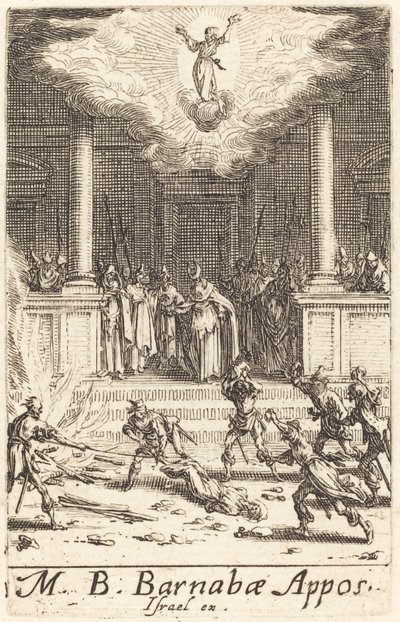 Sankt Barnabas martyrium, ca. 16341635. af Jacques Callot