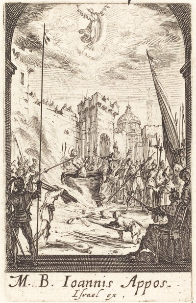 Johannes evangelistens martyrium, ca. 16341635. af Jacques Callot