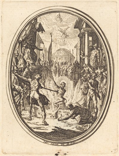 Saint Lawrences martyrium af Jacques Callot