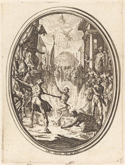 Saint Lawrences martyrium af Jacques Callot