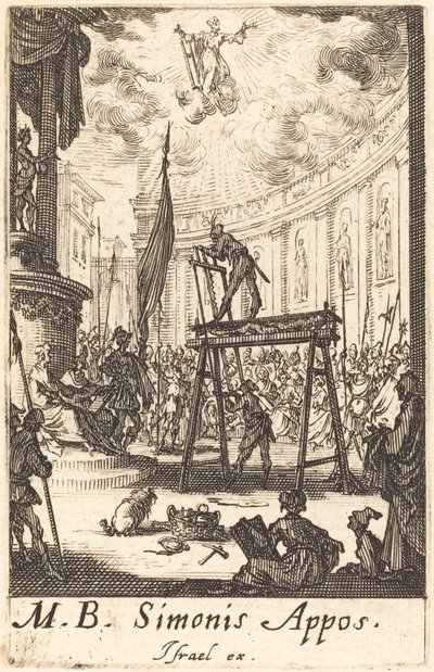 Sankt Simons martyrium, ca. 16341635. af Jacques Callot