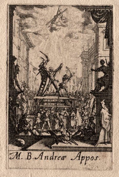 Apostlenes martyrium: St. Andreas. af Jacques Callot
