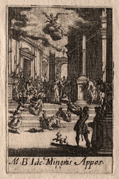 Apostlenes martyrium: Sankt Jakob den Mindre af Jacques Callot